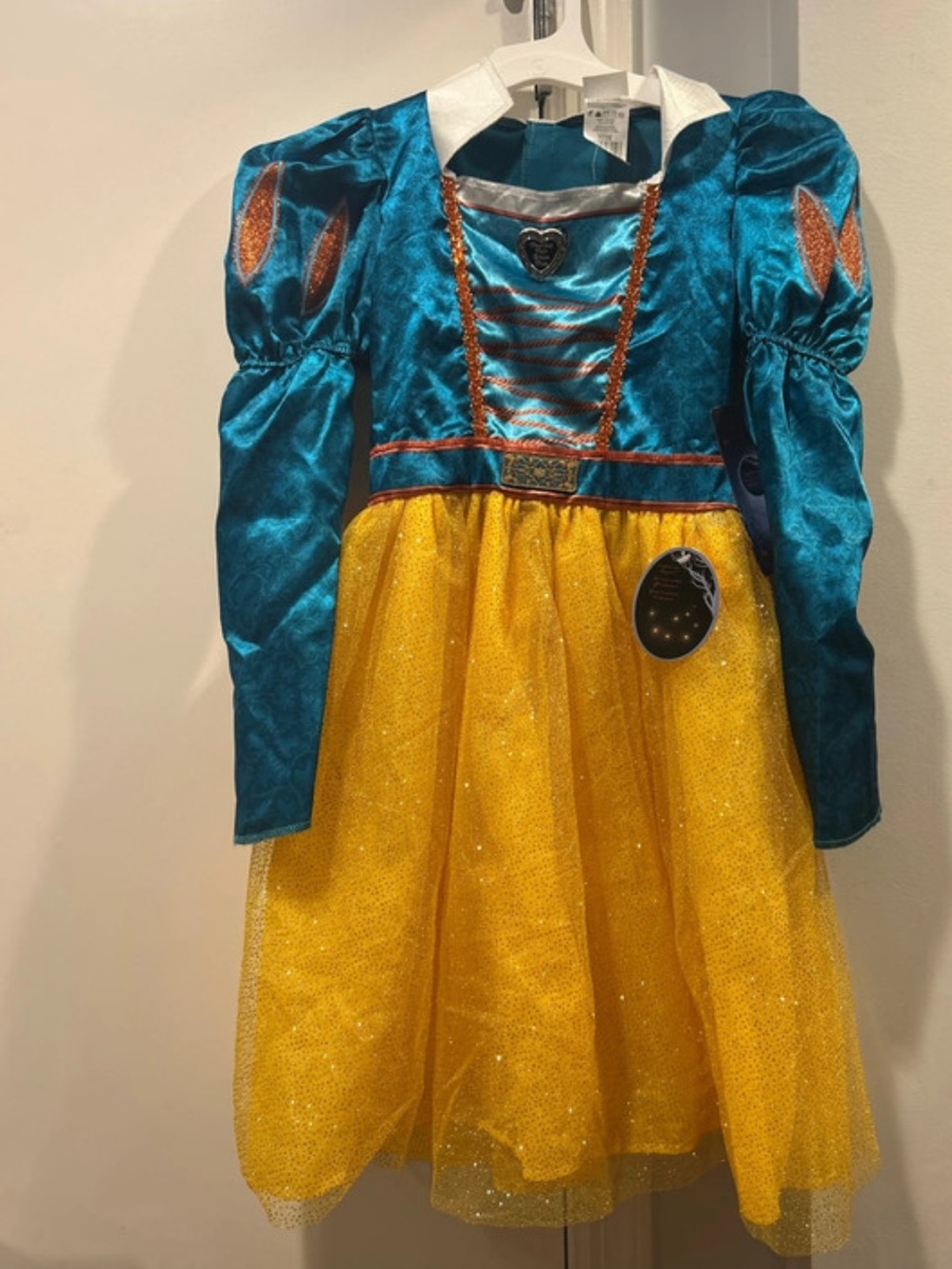 Snow White blue and Yellow Sparkle Princess Dress Costume
